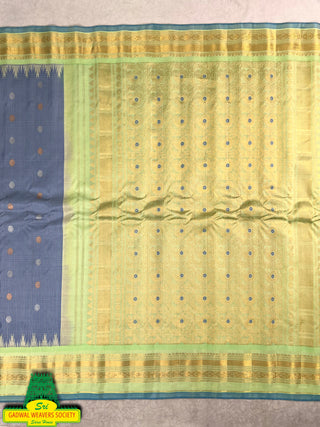 GADWAL PURE SILK HANDLOOM SAREE WITH KUTTU TEMPLE BORDER