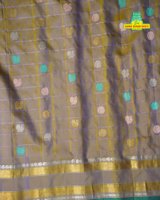 GADWAL PURE SILK HANDLOOM CHECKS BUTTA SAREE