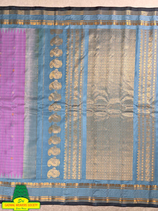 GADWAL PURE SILK HANDLOOM SAREE WITH KUTTU TEMPLE BORDER