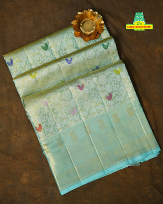 EXCLUSIVE KANCHIPURAM PURE SILK TISSUE BROCADE SAREE