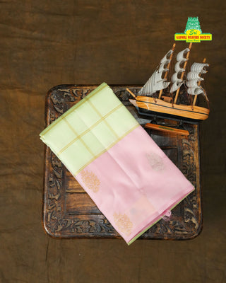 KANCHIPURAM PURE SILK BORDER BUTTA SAREE