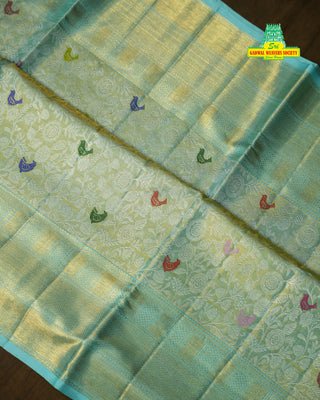 EXCLUSIVE KANCHIPURAM PURE SILK TISSUE BROCADE SAREE