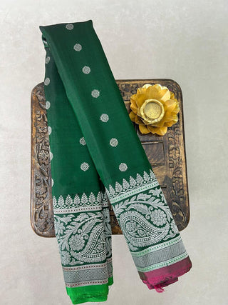 GADWAL PURE SILK HANDLOOM SAREE WITH MAHARANI TURNING BORDER