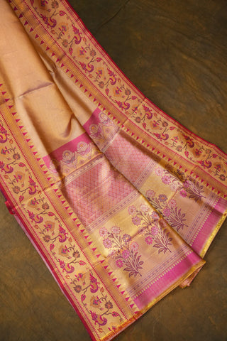 KANCHIPURAM PURE SILK TISSUE BROCADE SAREE