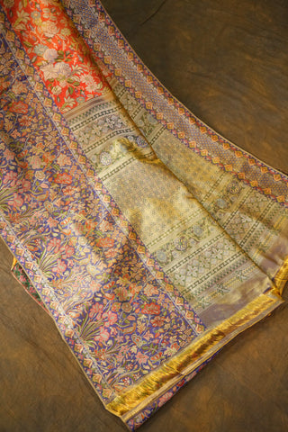 KANCHIPURAM PURE SILK TISSUE BROCADE SAREE