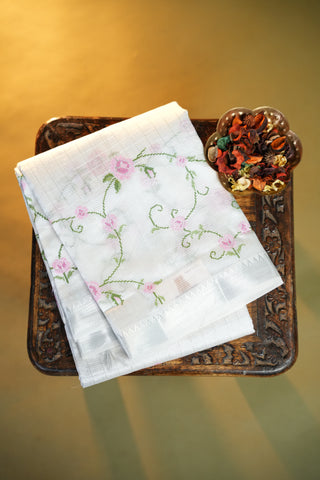 MANGALAGIRI SILK SAREE WITH EMBROIDERY WORK