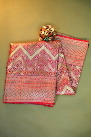 KANCHIPURAM PURE SILK TISSUE BROCADE SAREE