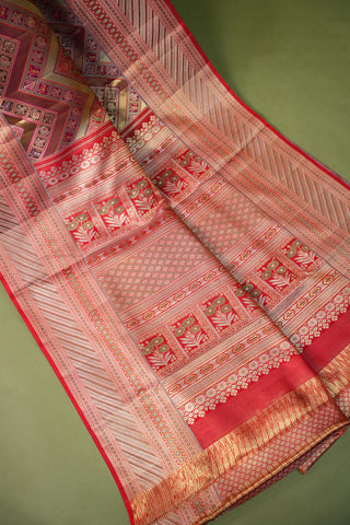 KANCHIPURAM PURE SILK TISSUE BROCADE SAREE