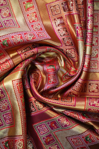 KANCHIPURAM PURE SILK TISSUE BROCADE SAREE