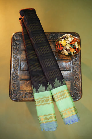 GADWAL PURE SILK GAP BORDER HANDLOOM SAREE