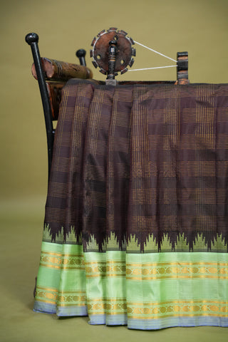 GADWAL PURE SILK GAP BORDER HANDLOOM SAREE