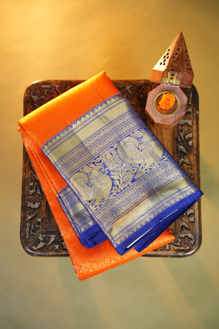 KANCHIPURAM PURE SILK HANDLOOM BROCADE SAREE