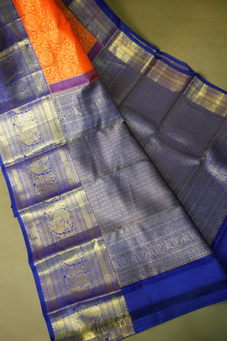 KANCHIPURAM PURE SILK HANDLOOM BROCADE SAREE