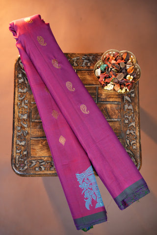 GADWAL PURE SILK HANDLOOM SAREE WITH BUTTA BORDER