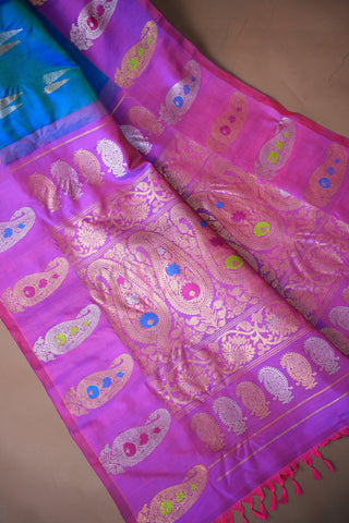 GADWAL PURE SILK HANDLOOM SAREE WITH BUTTA BORDER