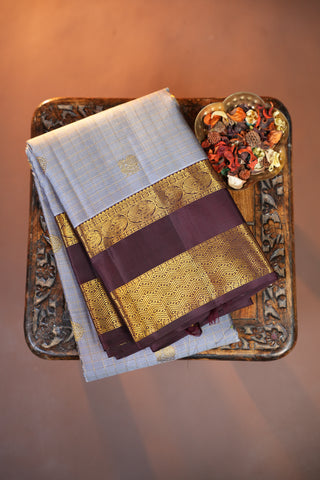 KANCHIPURAM PURE SILK CHECKS HANDLOOM SAREE