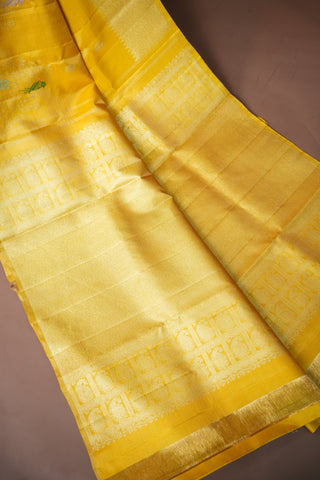 KANCHIPURAM PURE SILK TISSUE HANDLOOM SELF SAREE
