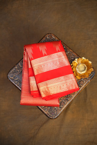 KANCHIPURAM PURE SILK BROCADE HANDLOOM SAREE