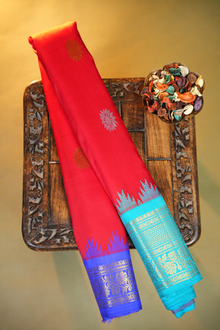 GADWAL PURE SILK GANGA JAMUNA HANDLOOM SAREE