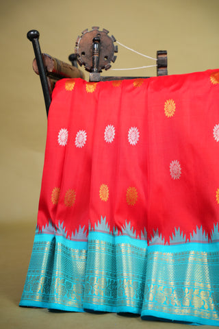 GADWAL PURE SILK GANGA JAMUNA HANDLOOM SAREE