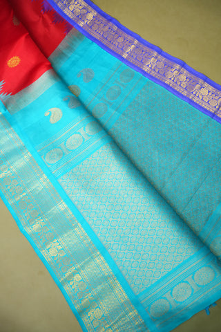 GADWAL PURE SILK GANGA JAMUNA HANDLOOM SAREE