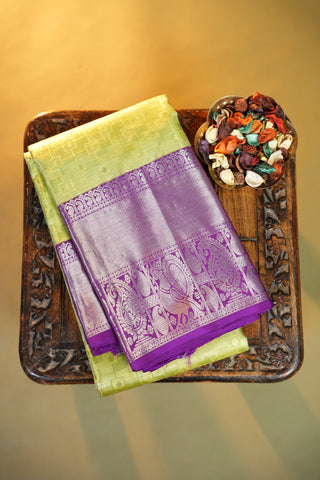 KANCHIPURAM PURE SILK TISSUE BROCADE SAREE