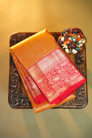 KANCHIPURAM PURE SILK BROCADE BRIDAL SAREE