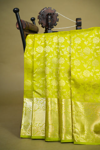 KANCHIPURAM PURE SILK BROCADE SELF SAREE