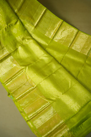 KANCHIPURAM PURE SILK BROCADE SELF SAREE