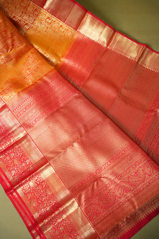 KANCHIPURAM PURE SILK BROCADE BRIDAL SAREE