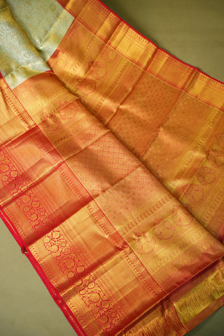 KANCHIPURAM PURE SILK TISSUE BROCADE BRIDAL SAREE