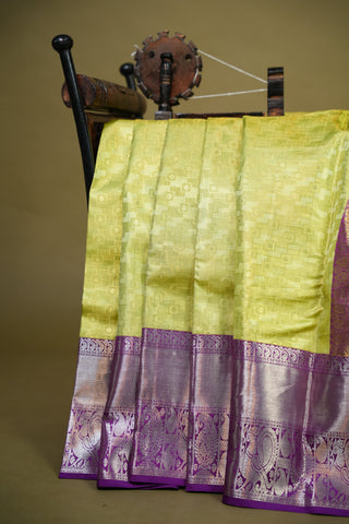 KANCHIPURAM PURE SILK TISSUE BROCADE SAREE
