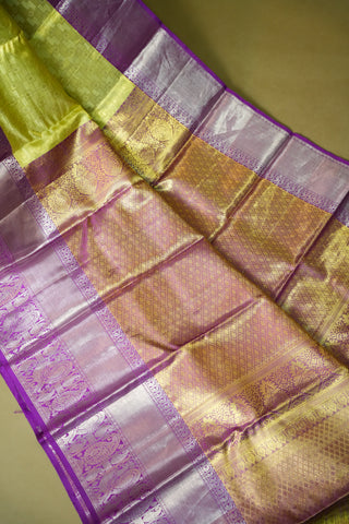 KANCHIPURAM PURE SILK TISSUE BROCADE SAREE