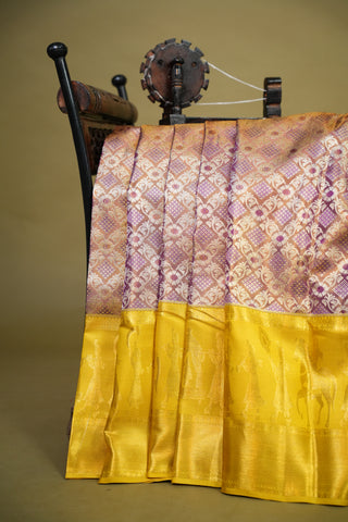 KANCHIPURAM PURE SILK TISSUE BROCADE SAREE