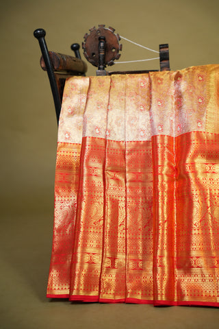 KANCHIPURAM PURE SILK HANDLOOM TISSUE BROCADE SAREE