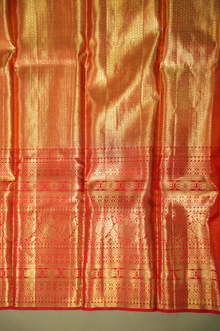 KANCHIPURAM PURE SILK HANDLOOM TISSUE BROCADE SAREE