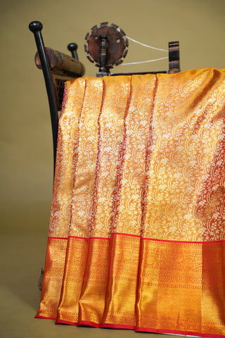 KANCHIPURAM PURE SILK TISSUE BROCADE BRIDAL SAREE