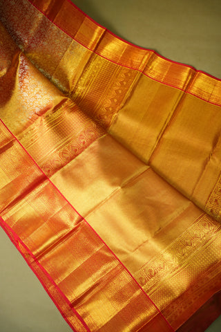 KANCHIPURAM PURE SILK TISSUE BROCADE BRIDAL SAREE