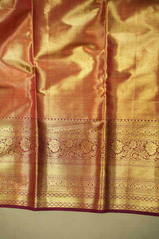 KANCHIPURAM PURE SILK HANDLOOM TISSUE BROCADE BRIDAL SAREE