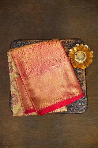 KANCHIPURAM PURE SILK TISSUE BROCADE SAREE