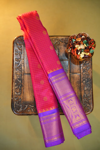 GADWAL PURE SILK CHECKS HANDLOOM SAREE