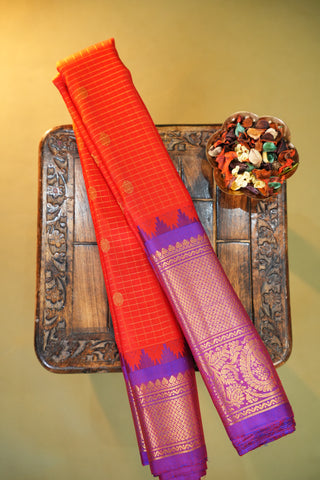GADWAL PURE SILK CHECKS HANDLOOM SAREE