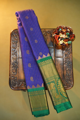 GADWAL PURE SILK CHECKS HANDLOOM SAREE