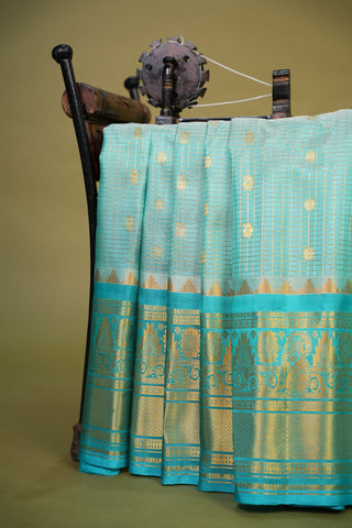 GADWAL PURE SILK CHECKS HANDLOOM SAREE