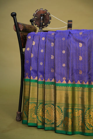 GADWAL PURE SILK CHECKS HANDLOOM SAREE