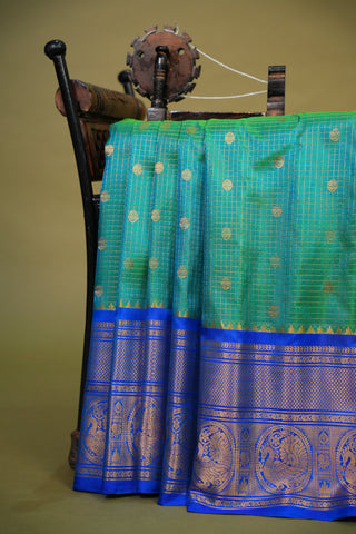 GADWAL PURE SILK CHECKS HANDLOOM SAREE