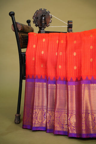 GADWAL PURE SILK CHECKS HANDLOOM SAREE