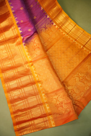 GADWAL PURE SILK CHECKS HANDLOOM SAREE