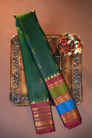 GADWAL PURE SILK GAP BORDER HANDLOOM SAREE