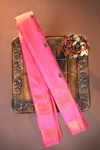 GADWAL PURE SILK GAP BORDER HANDLOOM SAREE